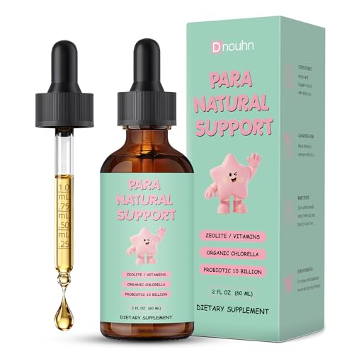 DNOUHN Parasite Cleanse for Humans & Kids,Parasite Cleanse Liquid Drops with Wormwood, Black Walnut, Clove, Zeolite, Organic Chlorella, Oregano & Probiotics – Alcohol-Free, 2 Fl Oz (30 Servings)