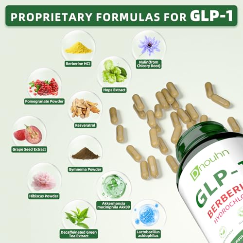 DNOUHN GLP-1 Supplement for Women and Men, GLP Activate Natural Formula, Energy and Overall Health, 90 Capsules