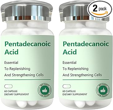 DNOUHN 2PCS Pentadecanoic Acid, Pentadecanoic Acid Formula Supplement, Sourced from High-Altitude Sheep Milk, 60 Capsules