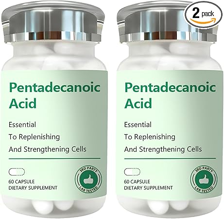 DNOUHN 2PCS Pentadecanoic Acid, Pentadecanoic Acid Formula Supplement, Sourced from High-Altitude Sheep Milk, 60 Capsules