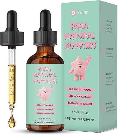 DNOUHN Parasite Cleanse for Humans & Kids,Parasite Cleanse Liquid Drops with Wormwood, Black Walnut, Clove, Zeolite, Organic Chlorella, Oregano & Probiotics – Alcohol-Free, 2 Fl Oz (30 Servings)